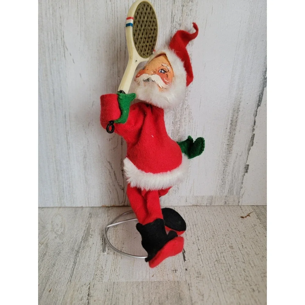 Annalee tennis player Santa Claus Xmas mobility doll vintage home decor